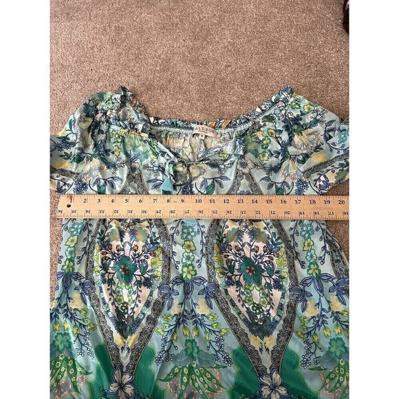 Hale Bob Off The Shoulder Top Blouse Size Medium Silk Blend - Picture 3 of 8